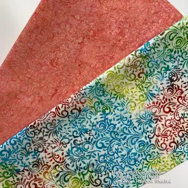 112" Batik Cotton Coordinates (2) - Rainbow Sherbet - Coral