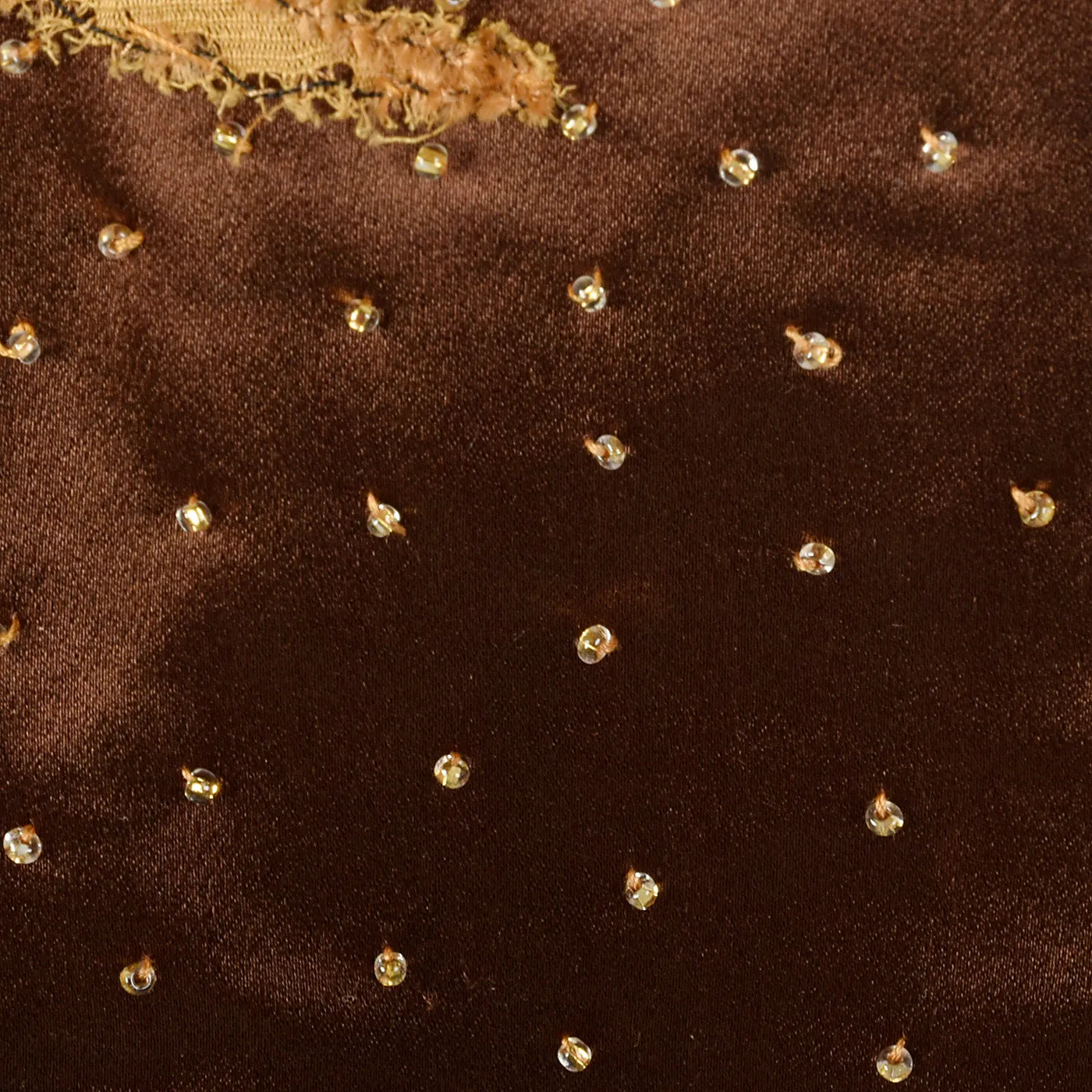 1950s Brown Dress with Lace Applique