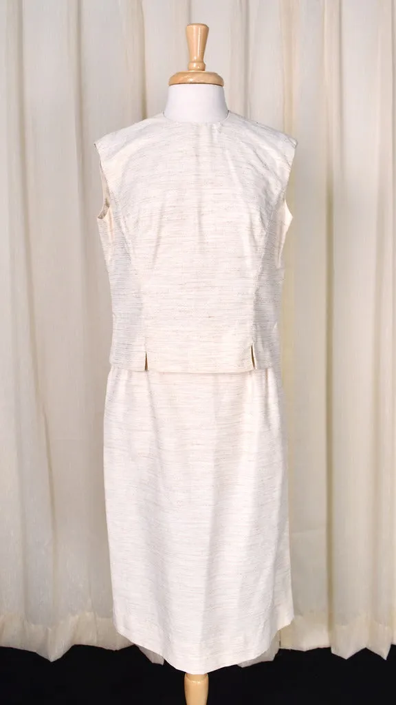 1960s Vintage Tan 3 piece Skirt Suit