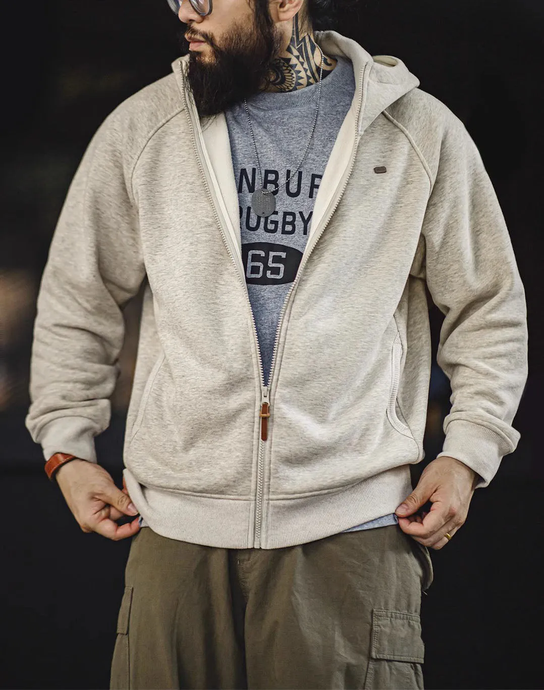 American Casual Snowflake Velvet Sports Cardigan Men's Jacket