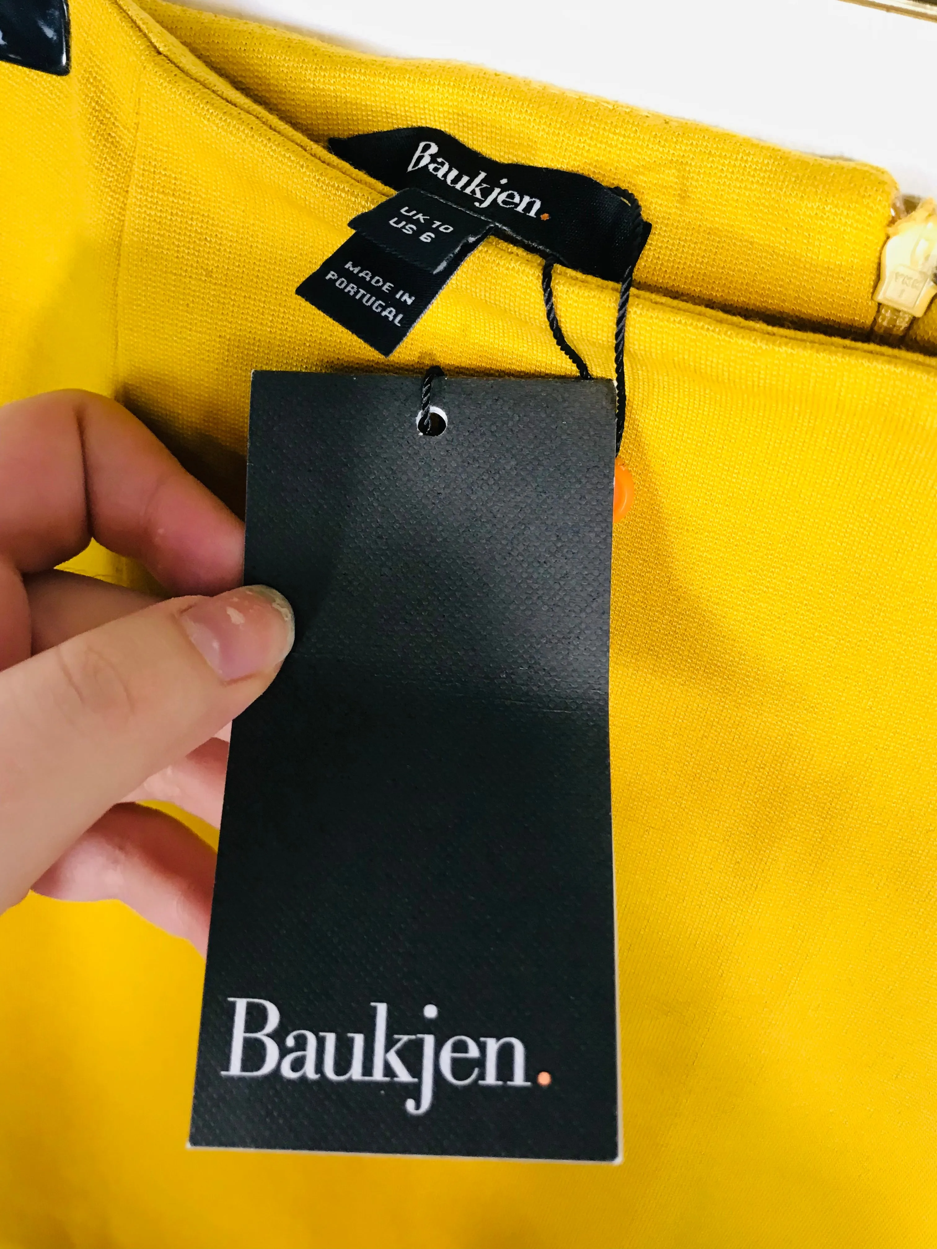 Baukjen Women's Jersey Pencil Skirt NWT | UK10 | Yellow