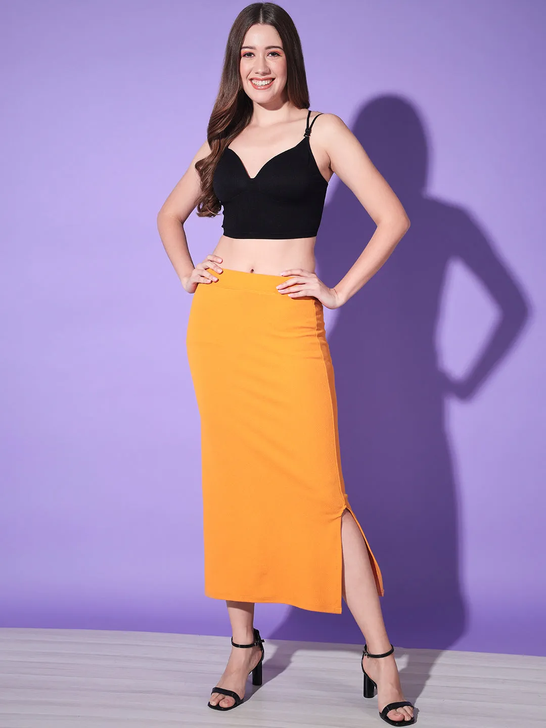 Below Knee Slit Women Pencil Skirt-3133-3137