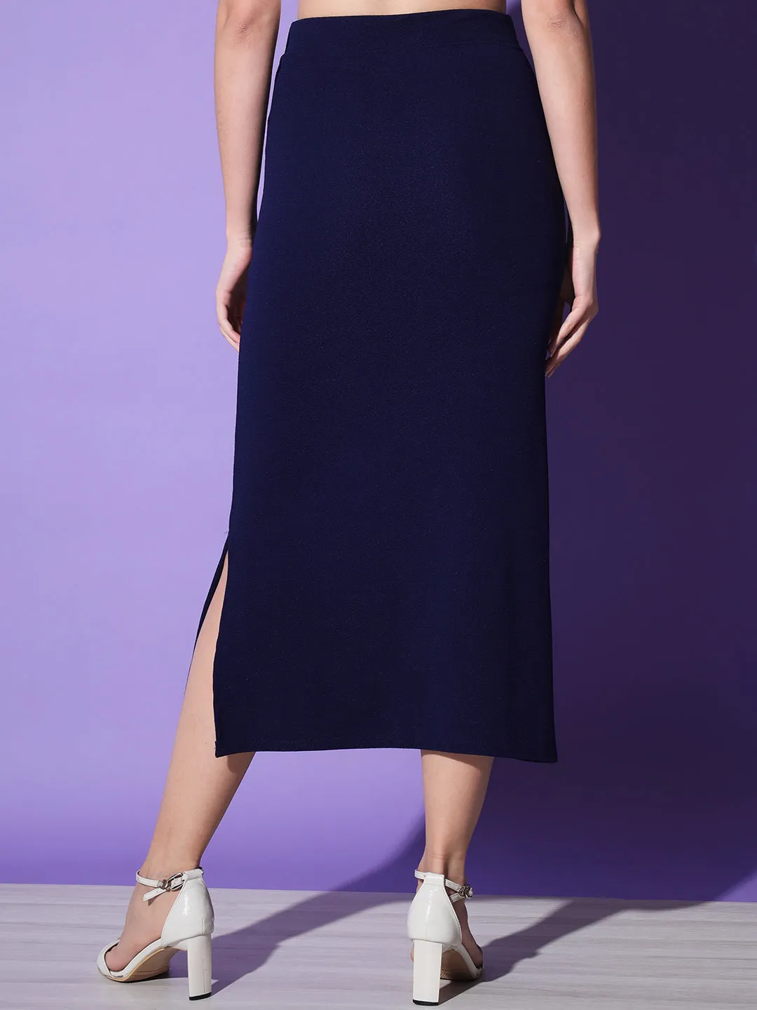 Below Knee Slit Women Pencil Skirt-3133-3137