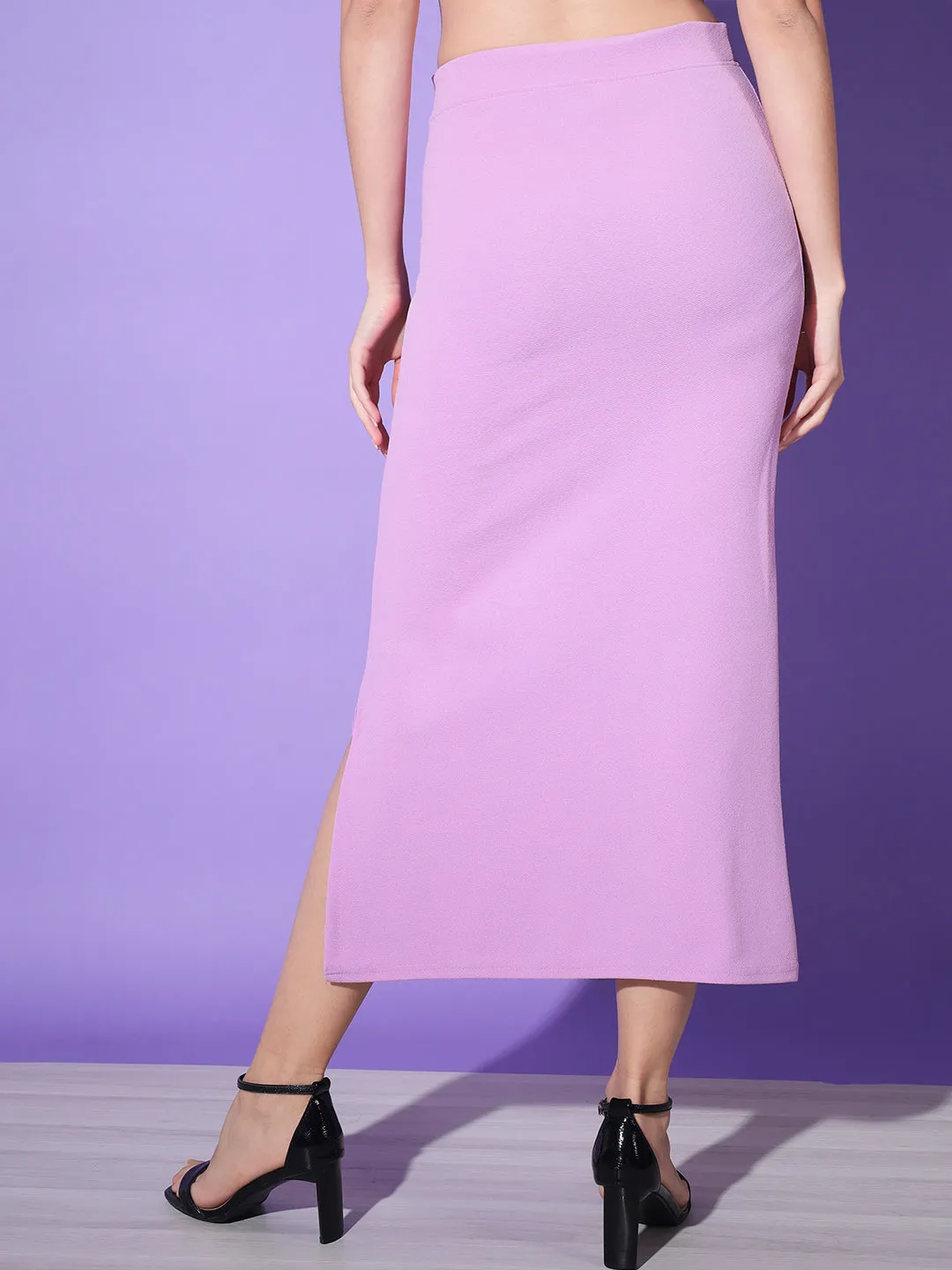Below Knee Slit Women Pencil Skirt-3133-3137