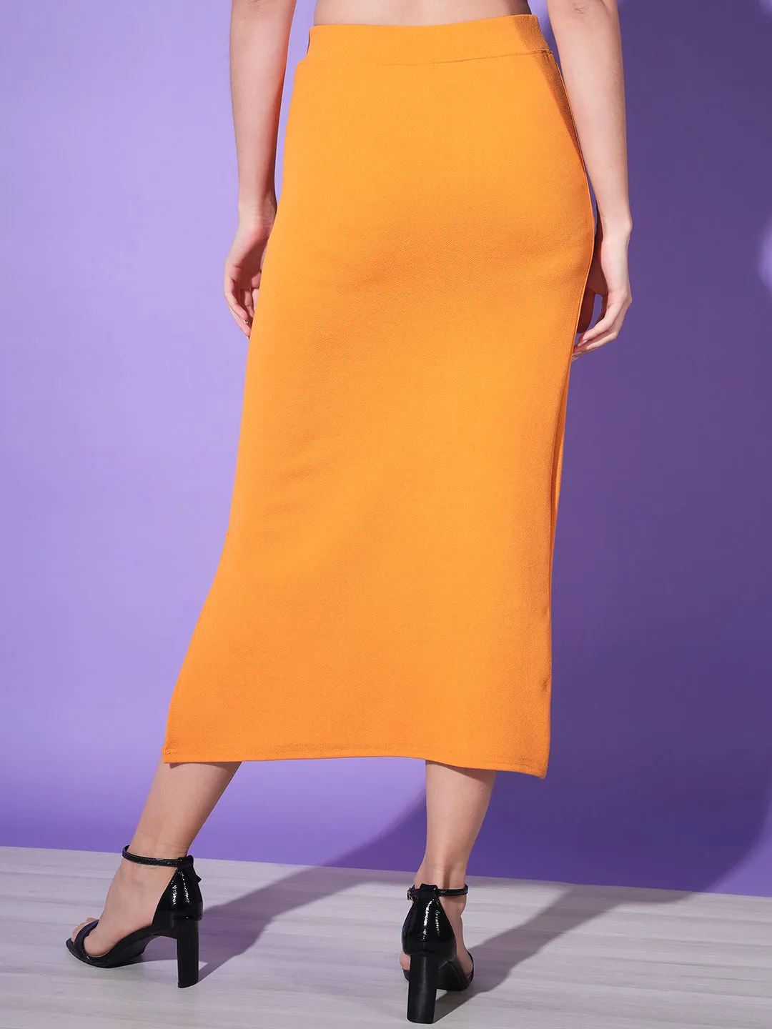 Below Knee Slit Women Pencil Skirt-3134-3137