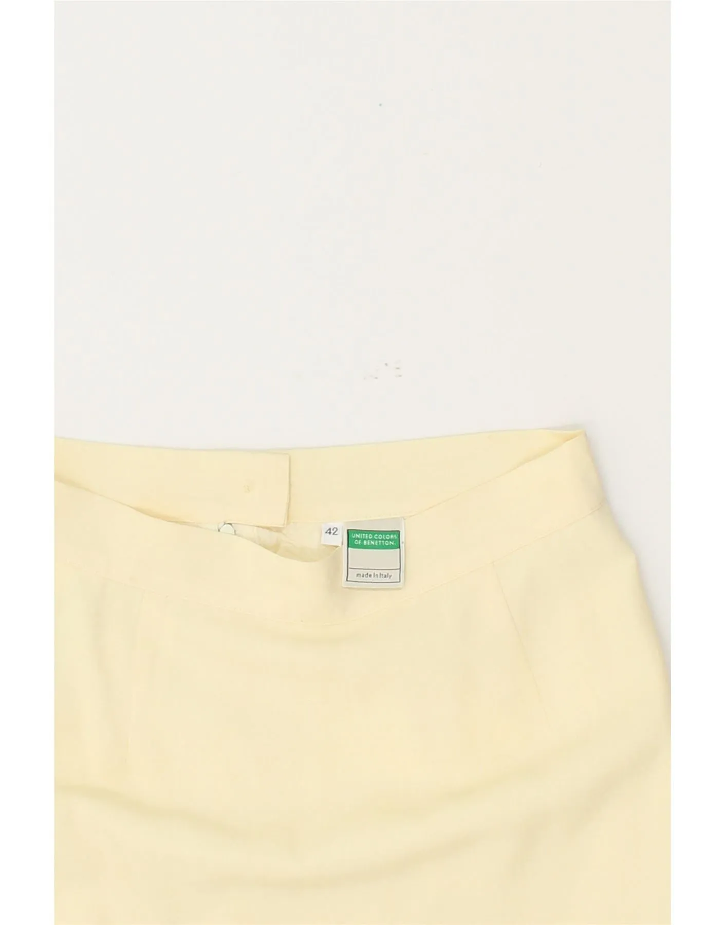 BENETTON Womens Pencil Skirt  IT 42 Medium W26 Yellow Viscose