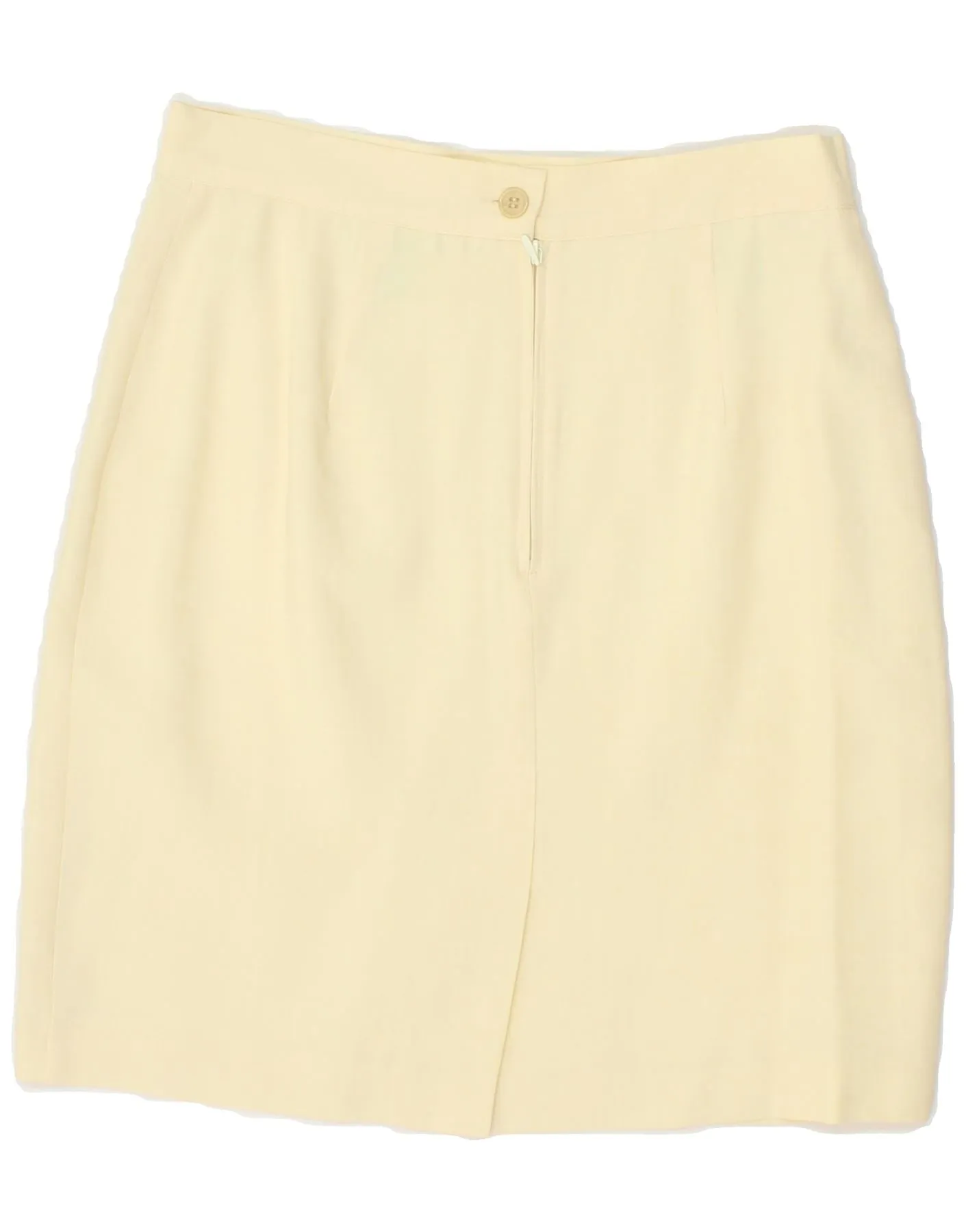 BENETTON Womens Pencil Skirt  IT 42 Medium W26 Yellow Viscose
