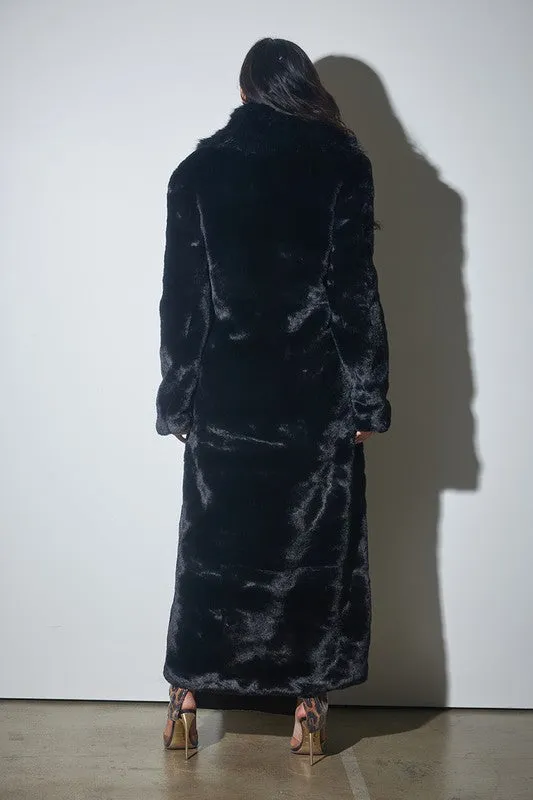 Black Luxe Fur Maxi Coat