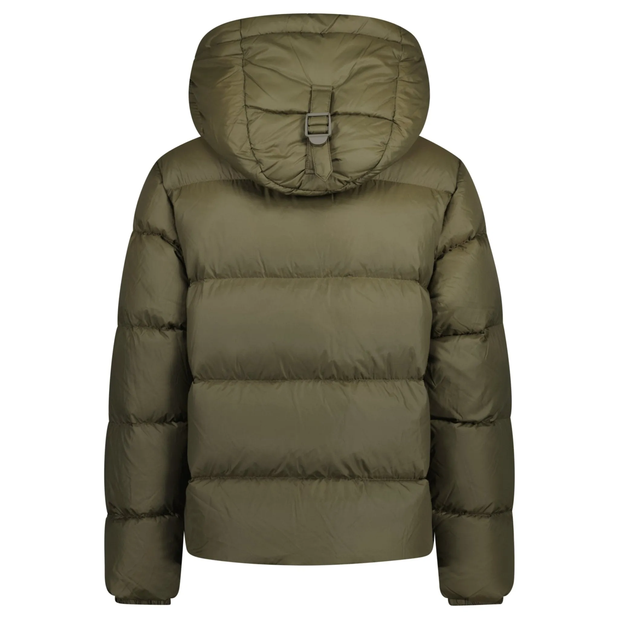 Burberry 'Halsby' Hooded Check Down Jacket Khaki