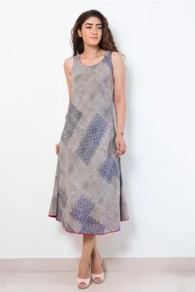 Calf Length Dress- geometric