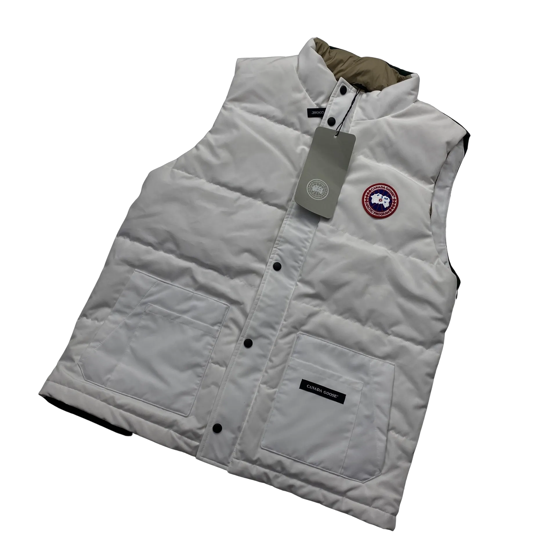 Canada Goose White Down Filled Gilet - Large