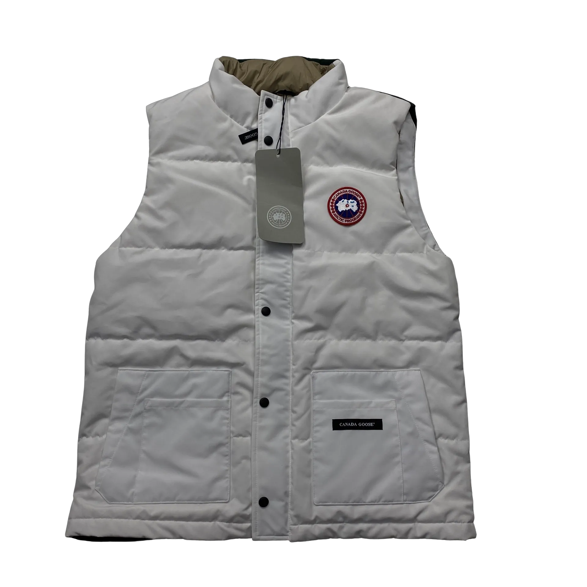Canada Goose White Down Filled Gilet - Large