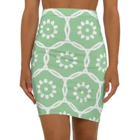 Chic Mini Skirt with Light Floral Pattern