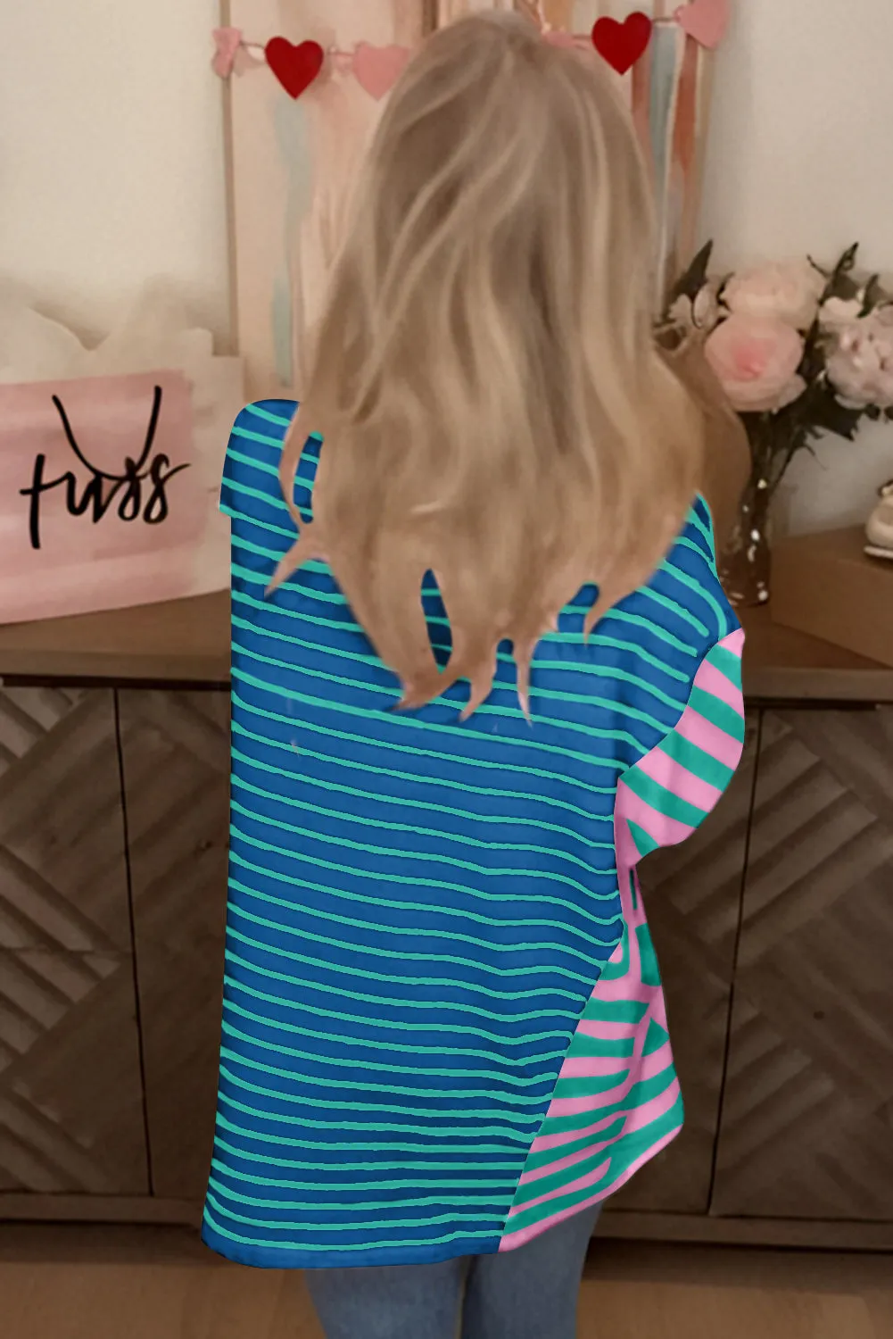 Colorblock Patchwork Baggy T Shirt