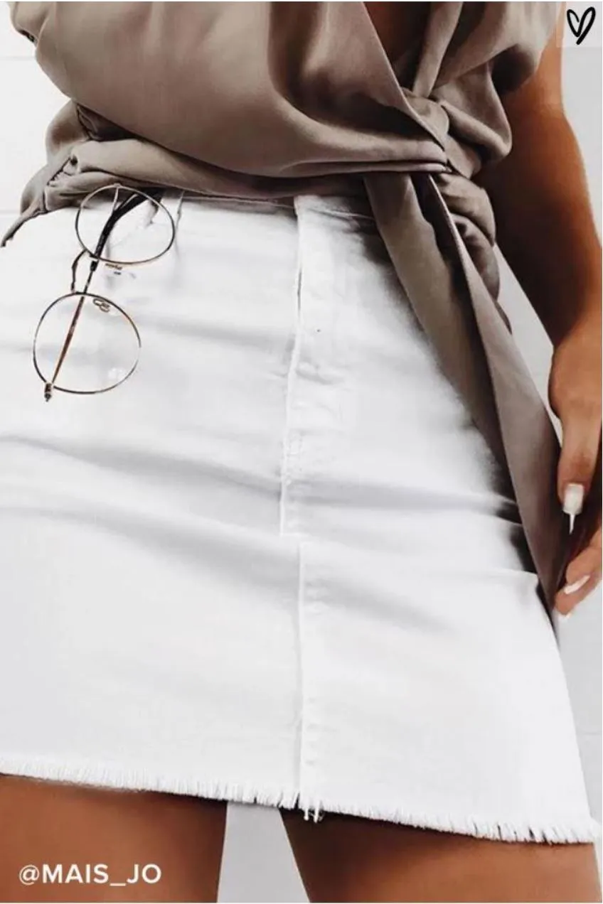 Copy of Ain't No Other High Waisted Denim Skirt Mauve