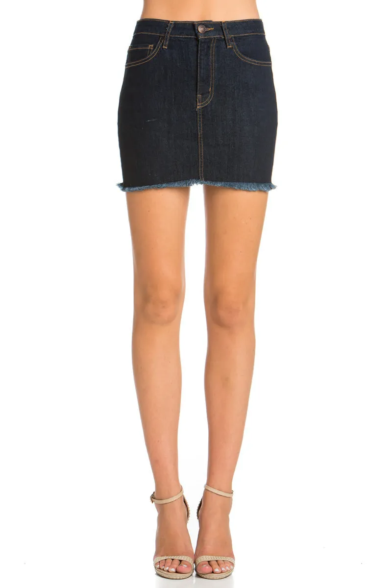Copy of Ain't No Other High Waisted Denim Skirt Mauve