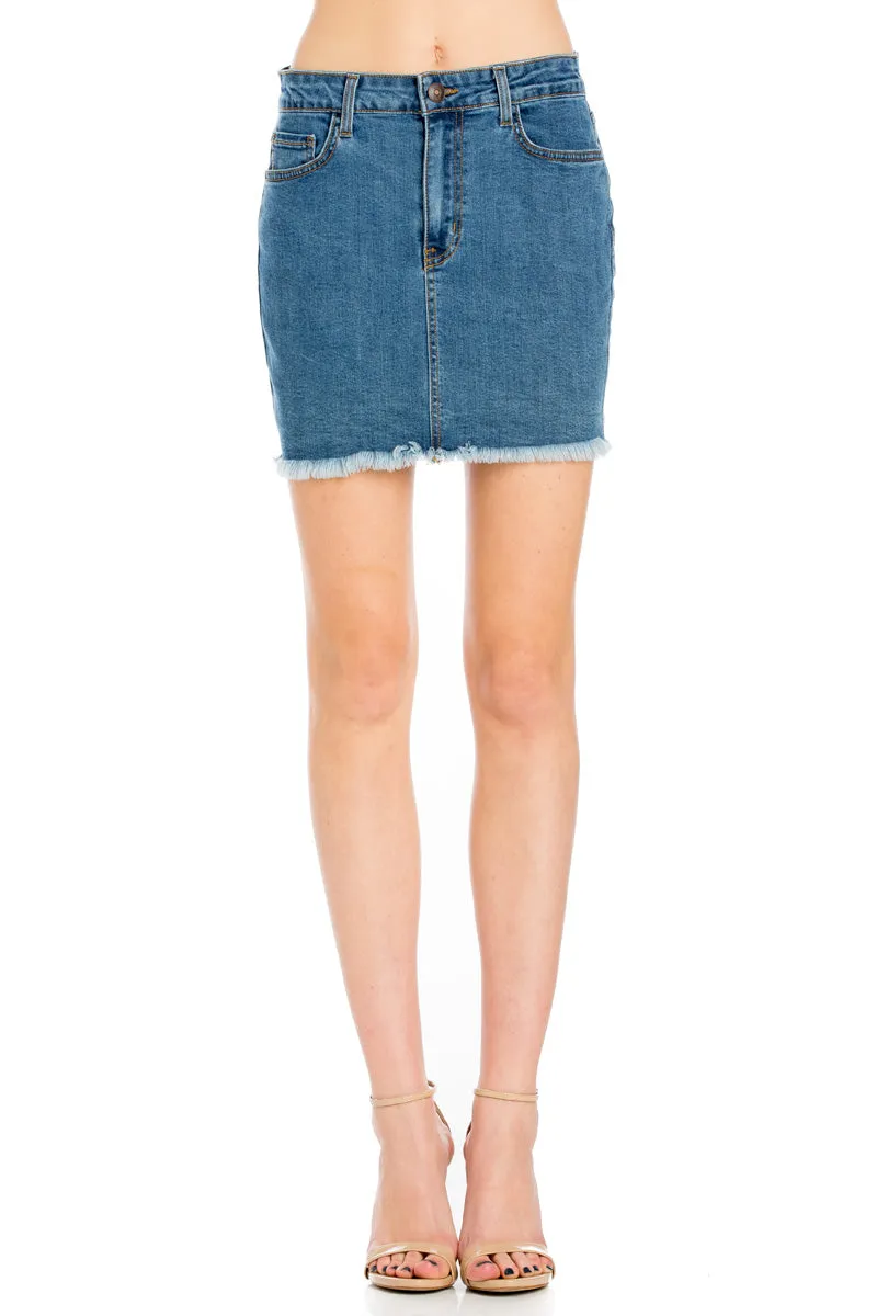 Copy of Ain't No Other High Waisted Denim Skirt Mauve