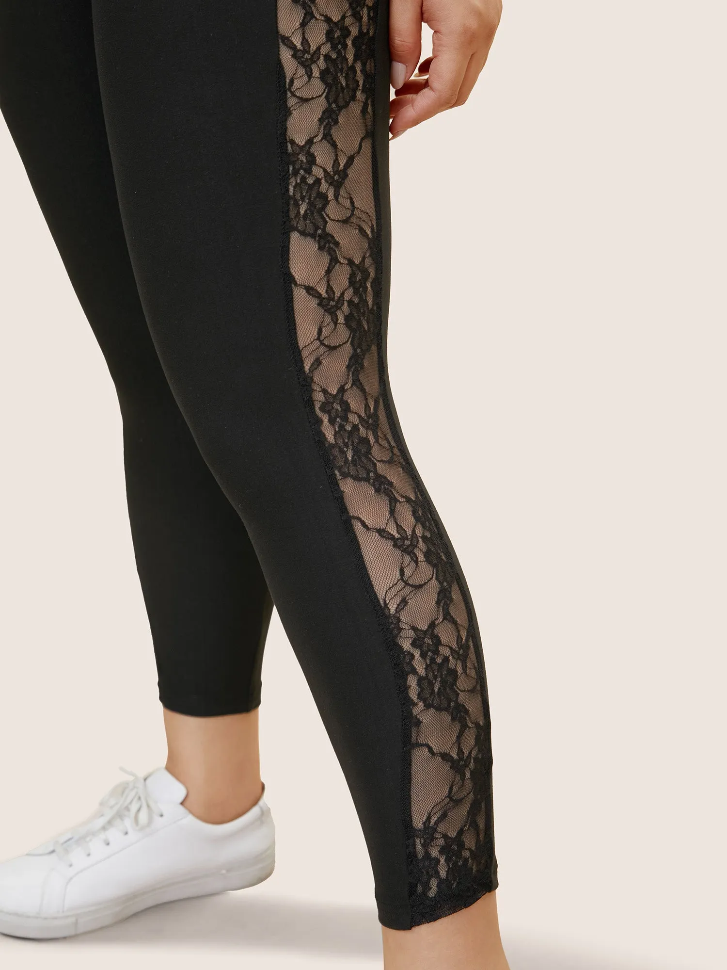 Crochet Lace Mesh Skinny Leggings