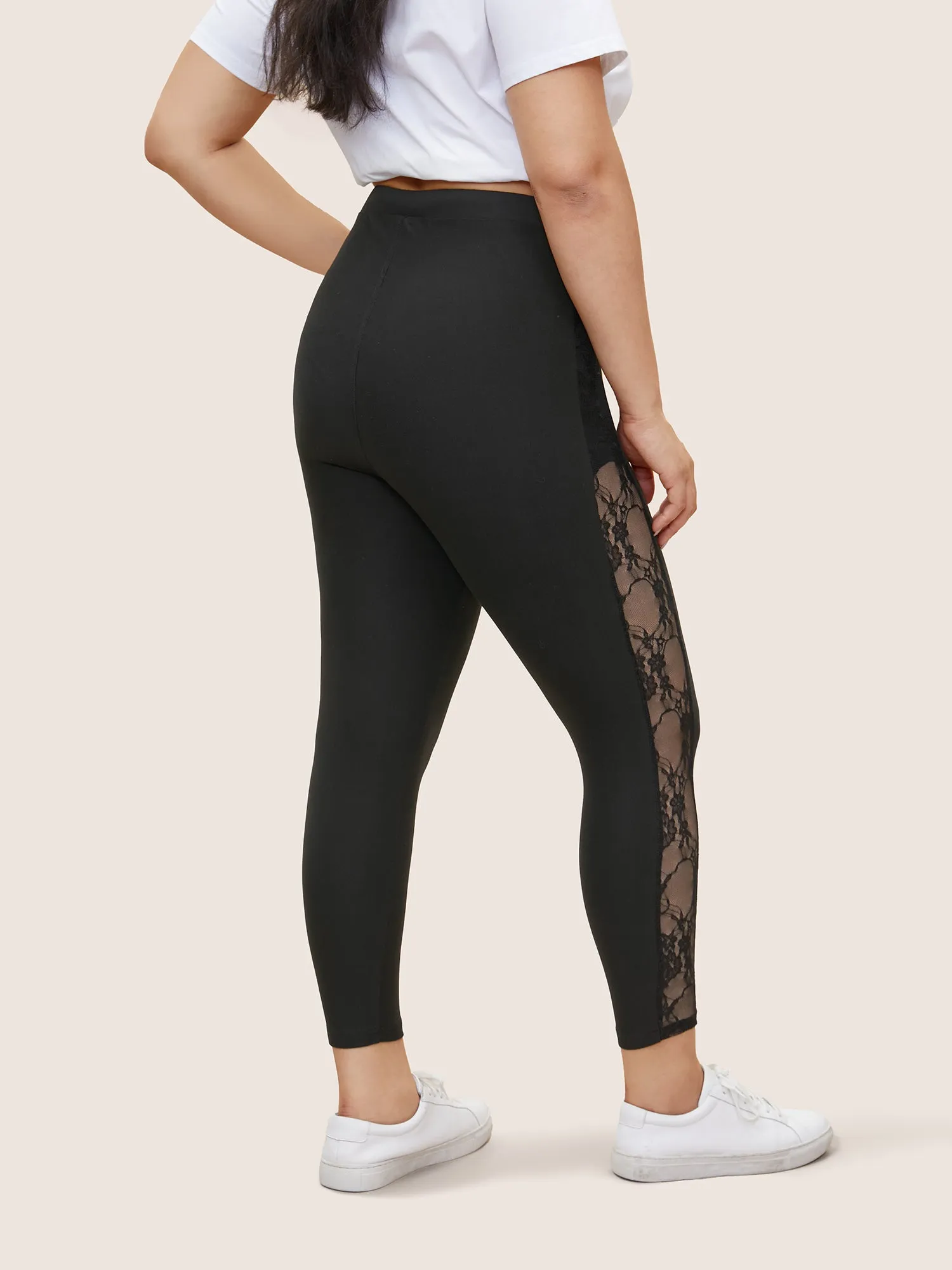 Crochet Lace Mesh Skinny Leggings