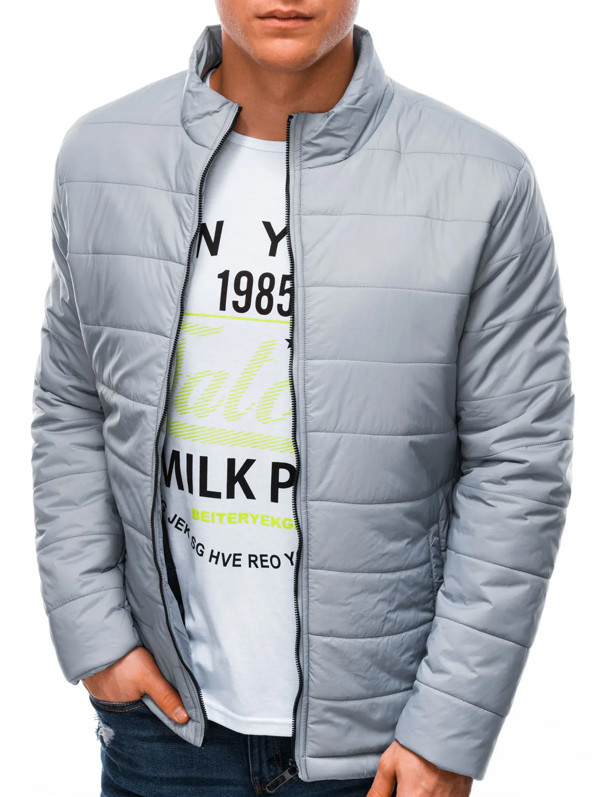 Deoti Men's quilted jacket Rudolph grey