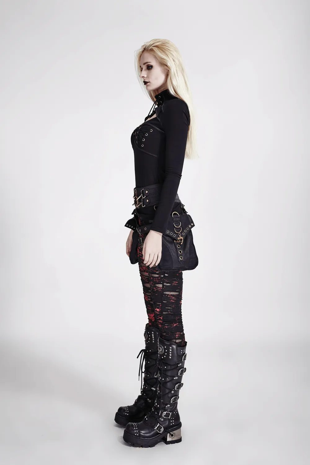 Edgy Women's Shredded Distressed Punk Rock Leggings