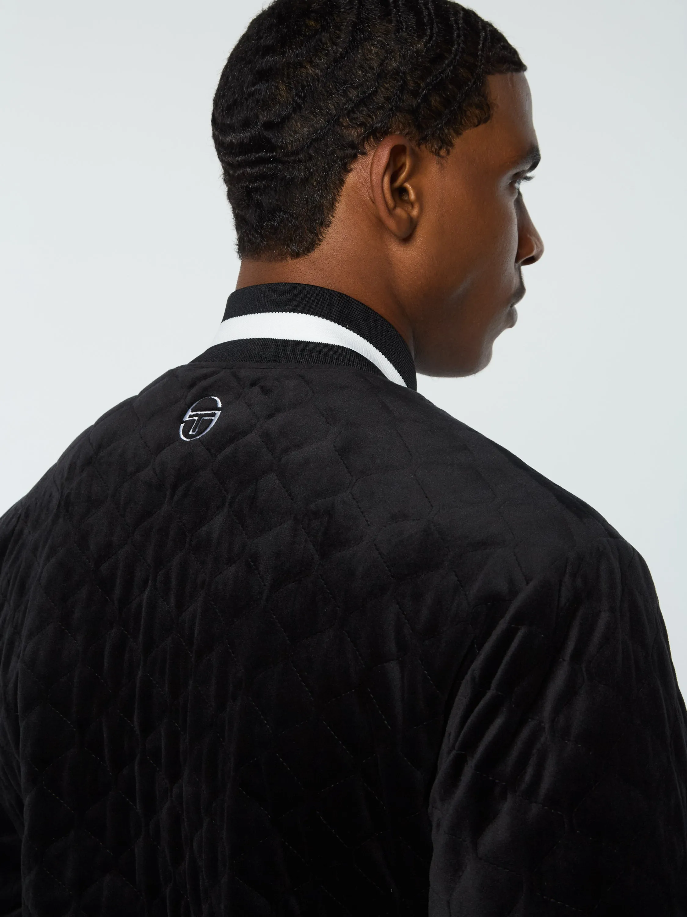 Fasano Quilted Velour Jacket- Black Beauty