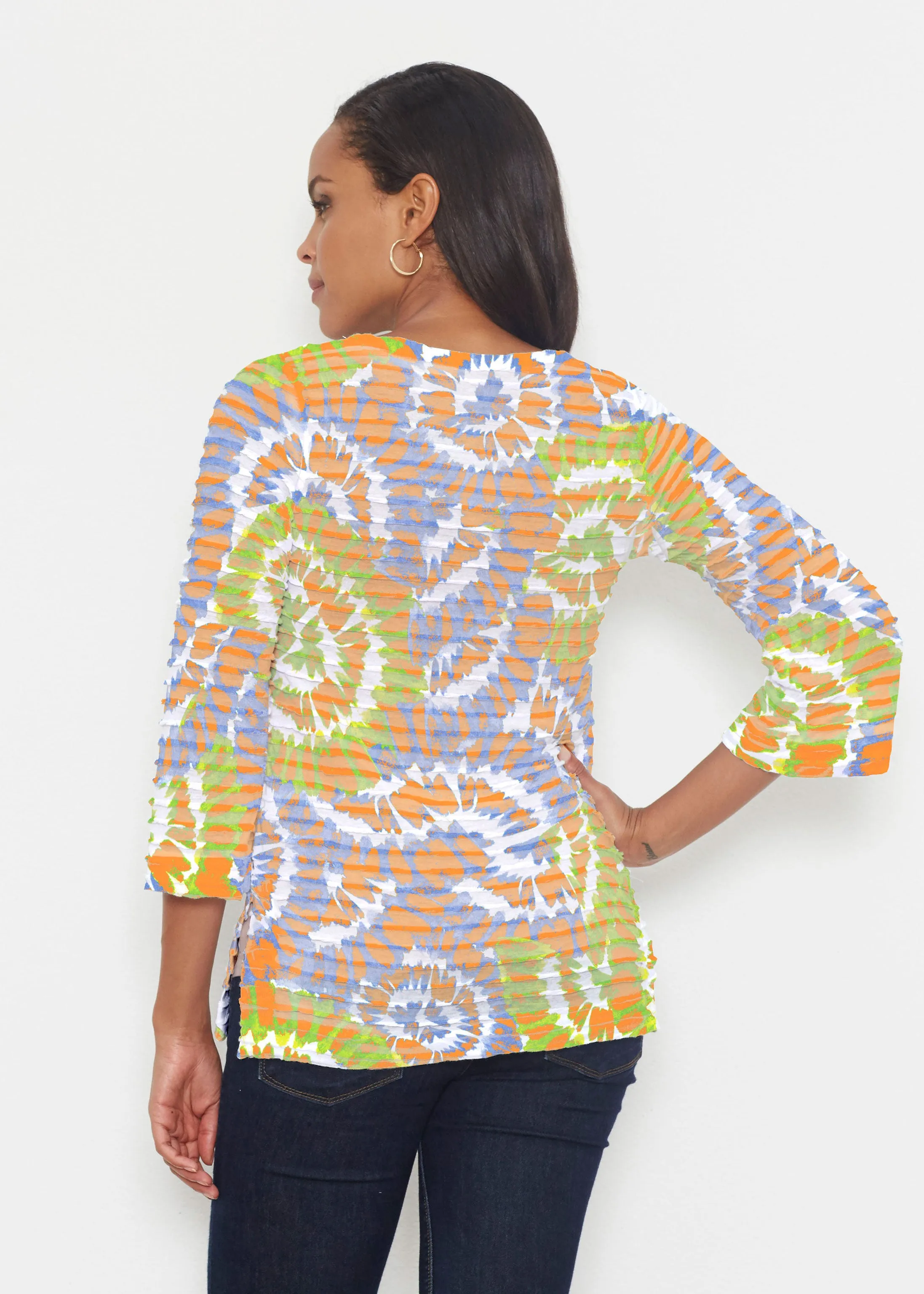 Funky Town (17277) ~ Banded 3/4 Bell-Sleeve V-Neck Tunic