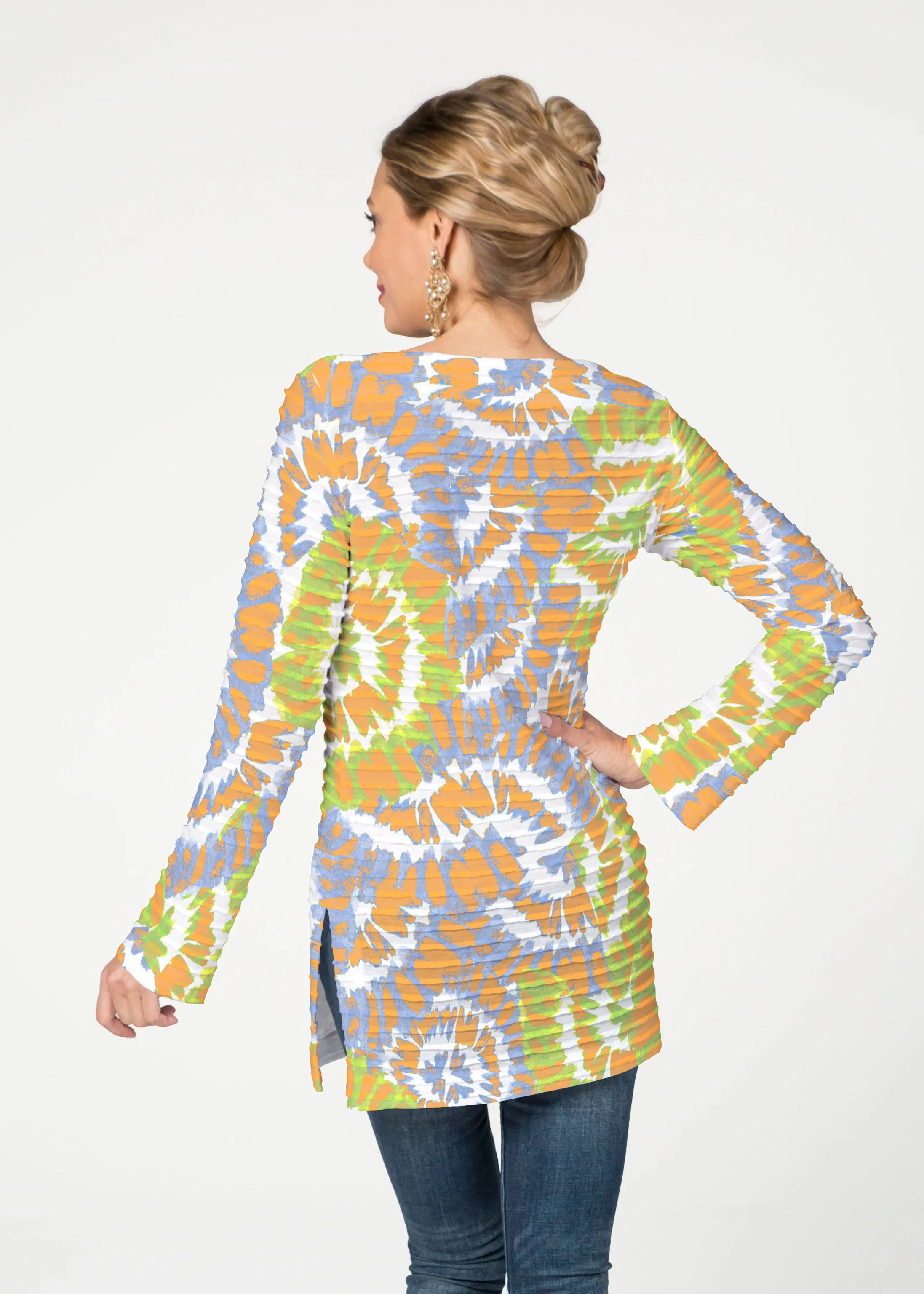 Funky town (17277) ~ Banded Boatneck Tunic