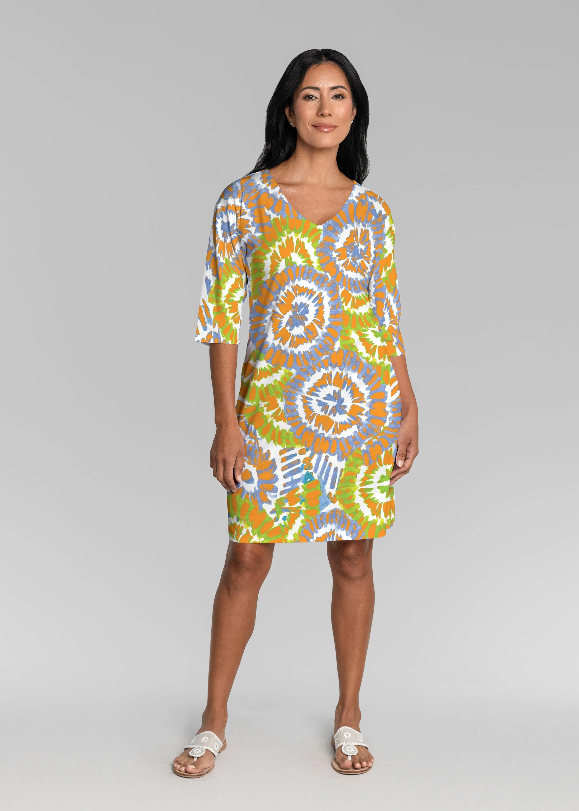 Funky Town (17277) ~ Lucy 3/4 Sleeve V-Neck Dress