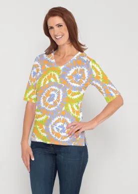 Funky Town (17277) ~ Signature Elbow Sleeve V-Neck Top