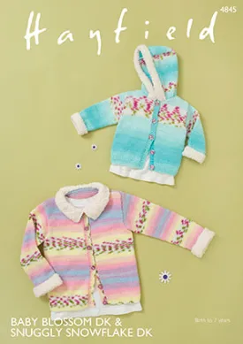 Hayfield Baby Blossom D/K Hooded Jacket Knitting Pattern 4845