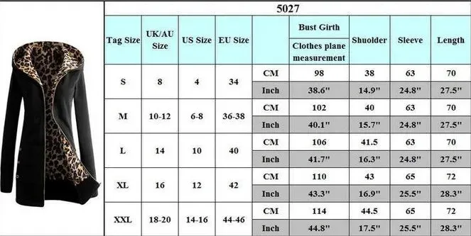 Hooded Thickening Leopard Print Sweater Plush Coat Female