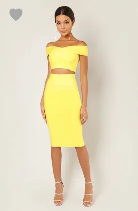 HORIZON Bandage Skirt in Lime Yellow