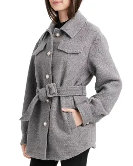 Laundry by Shelli Segal Snowflake Belted Shirt Jacket