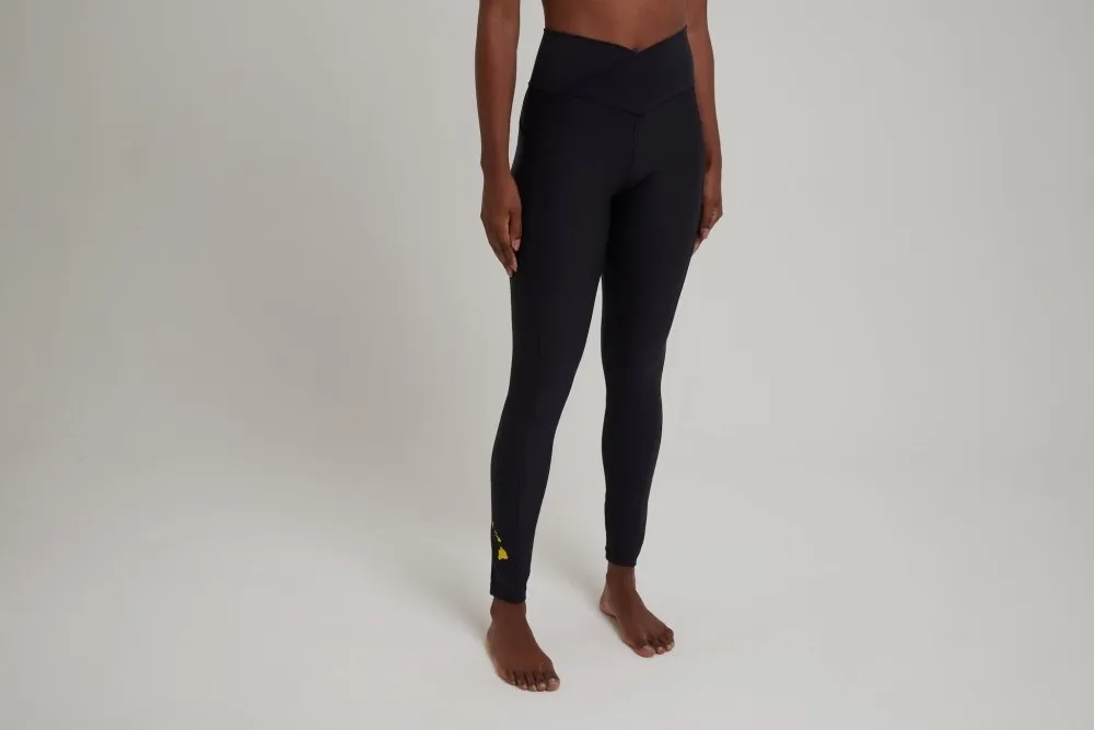 LEVITATE Leggings with Pockets  - SOLID BLACK (with Hawaiian Islands)