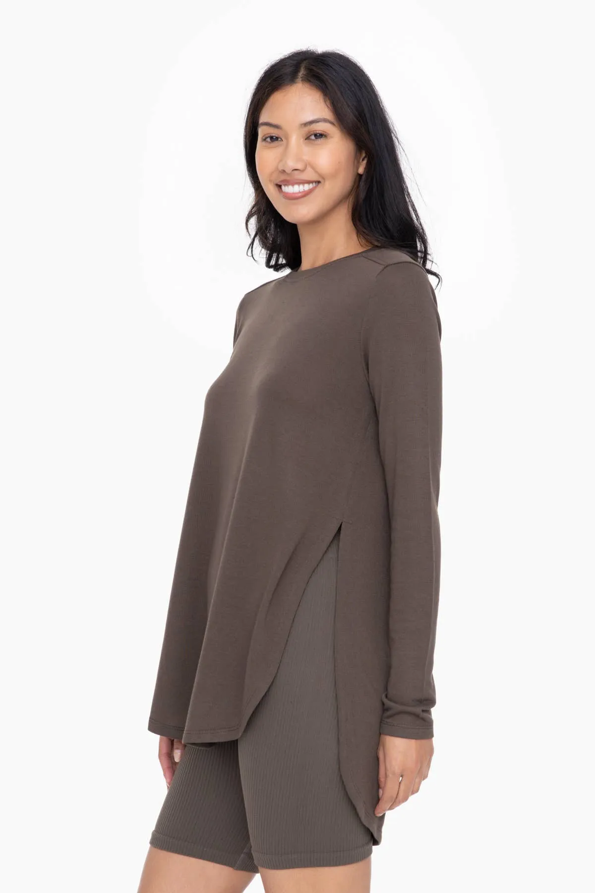 Long Sleeve Flow Top with Side Slit