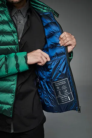 Men Short bomber style down jacket MURRAY Green Forest