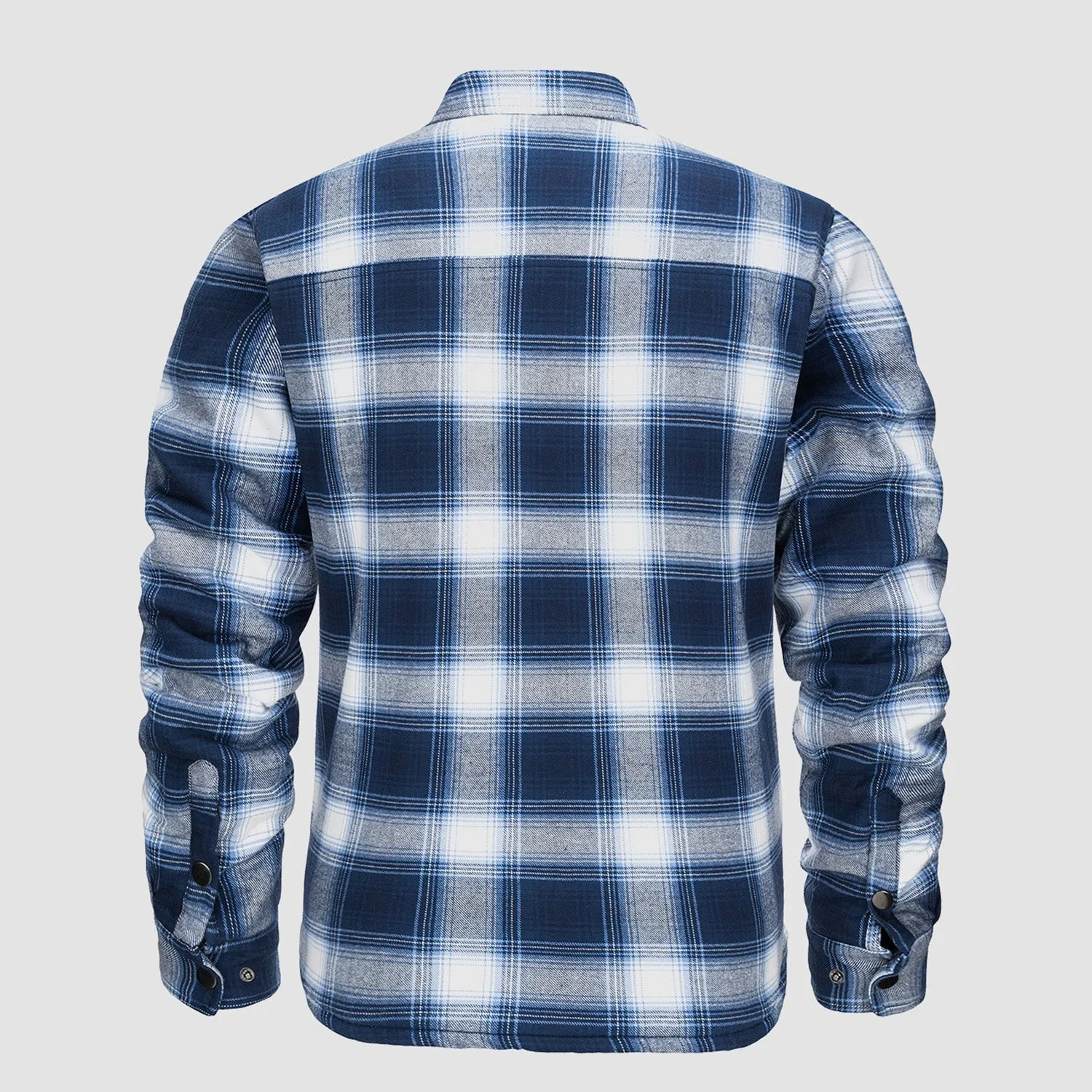 Men's Flannel Shirt Jacket Long Sleeve Quilted Lined Plaid Coat Button Down Thick Outwear for Winter