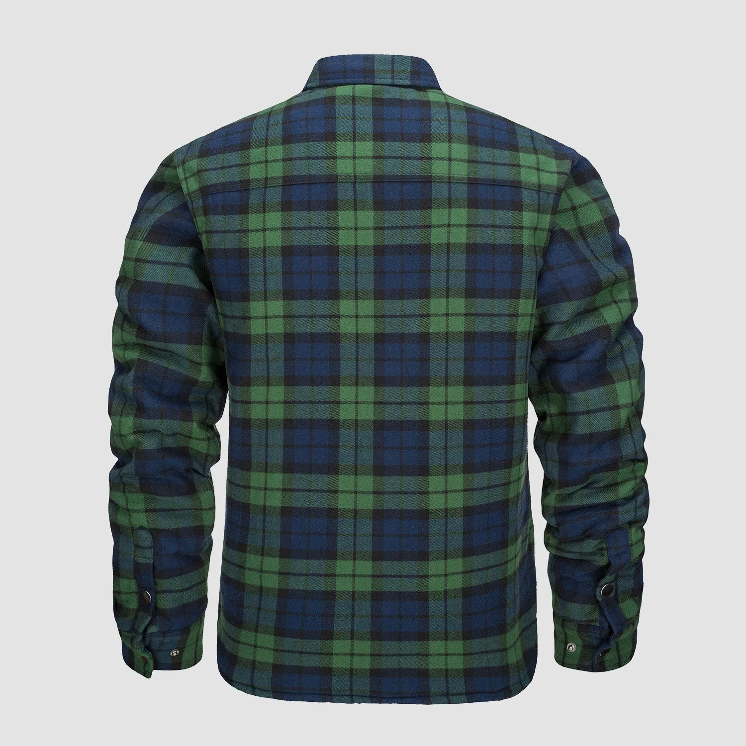 Men's Flannel Shirt Jacket Long Sleeve Quilted Lined Plaid Coat Button Down Thick Outwear for Winter