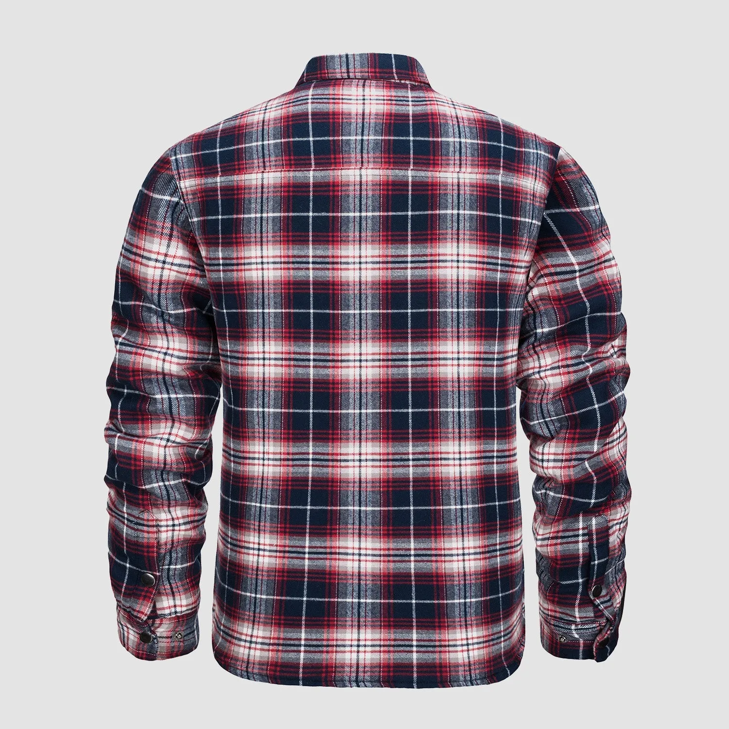 Men's Flannel Shirt Jacket Long Sleeve Quilted Lined Plaid Coat Button Down Thick Outwear for Winter