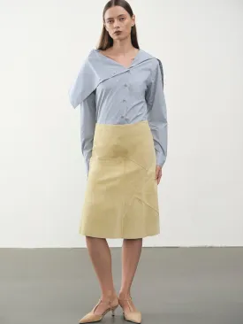 Mila Suede Midi Skirt, Yellow