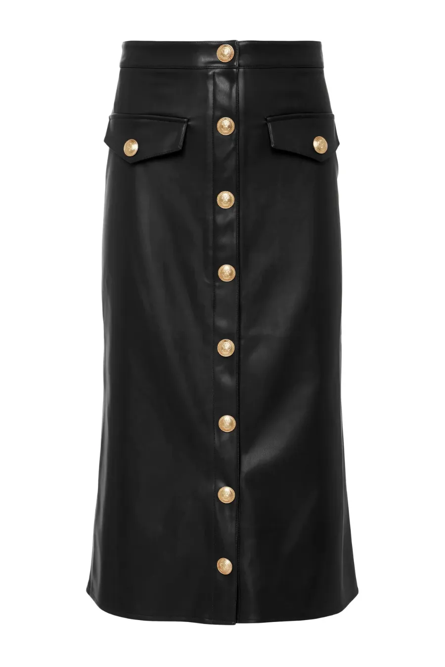 Milann Vegan Leather Skirt Black