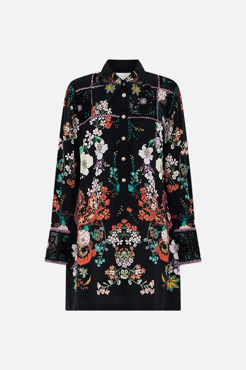 MINI SHIRT CROCHET DRESS WE WORE FOLKLORE