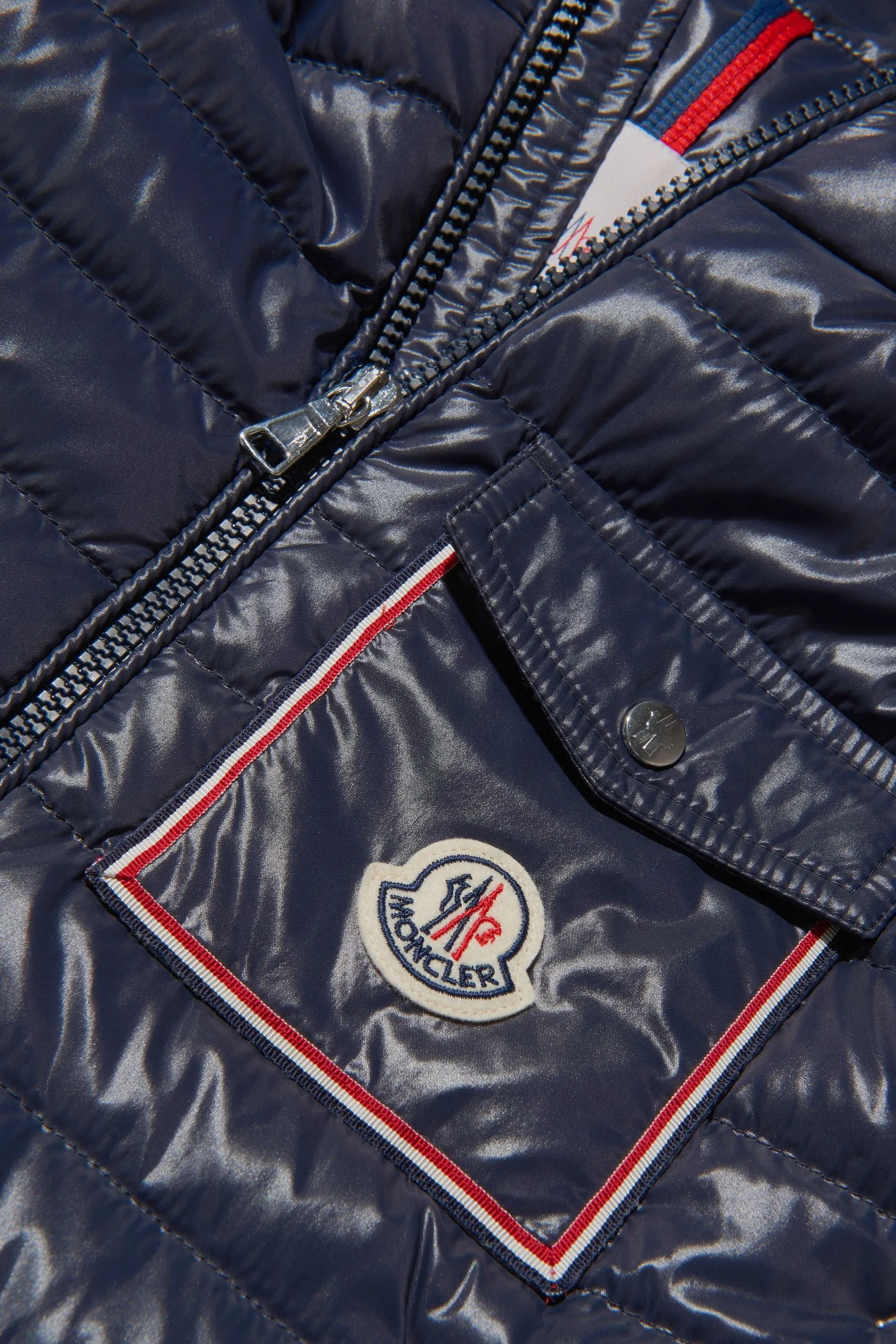 Moncler Enfant Boys Down Padded Logo Pocket Parvon Jacket