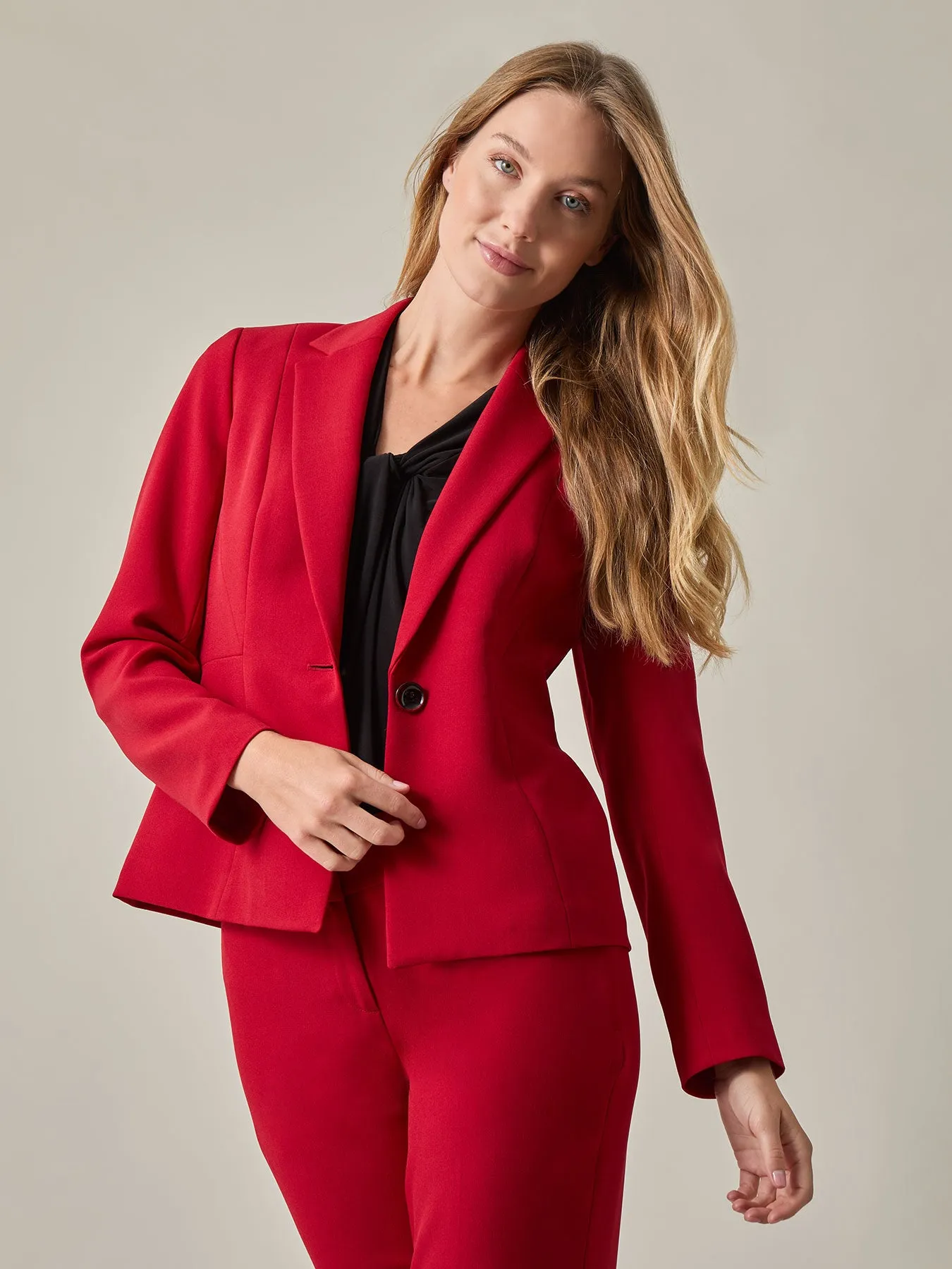 One Button Jacket, Iconic Stretch Crepe