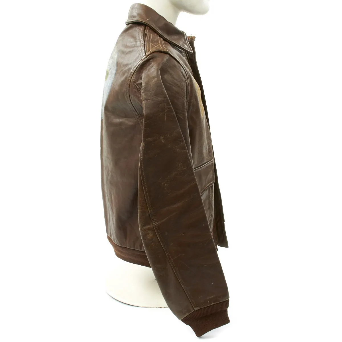 Original U.S. WWII B-24 Liberator 745th Bomb Squadron Lardassaurus Named Bombardier A-2 Flight Jacket