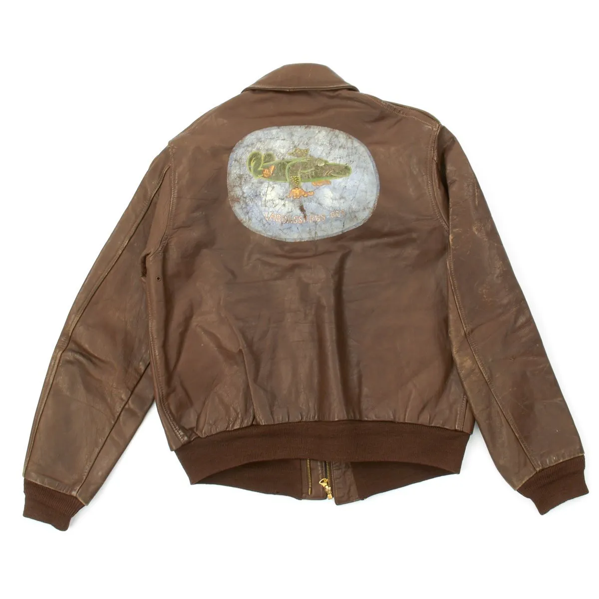 Original U.S. WWII B-24 Liberator 745th Bomb Squadron Lardassaurus Named Bombardier A-2 Flight Jacket