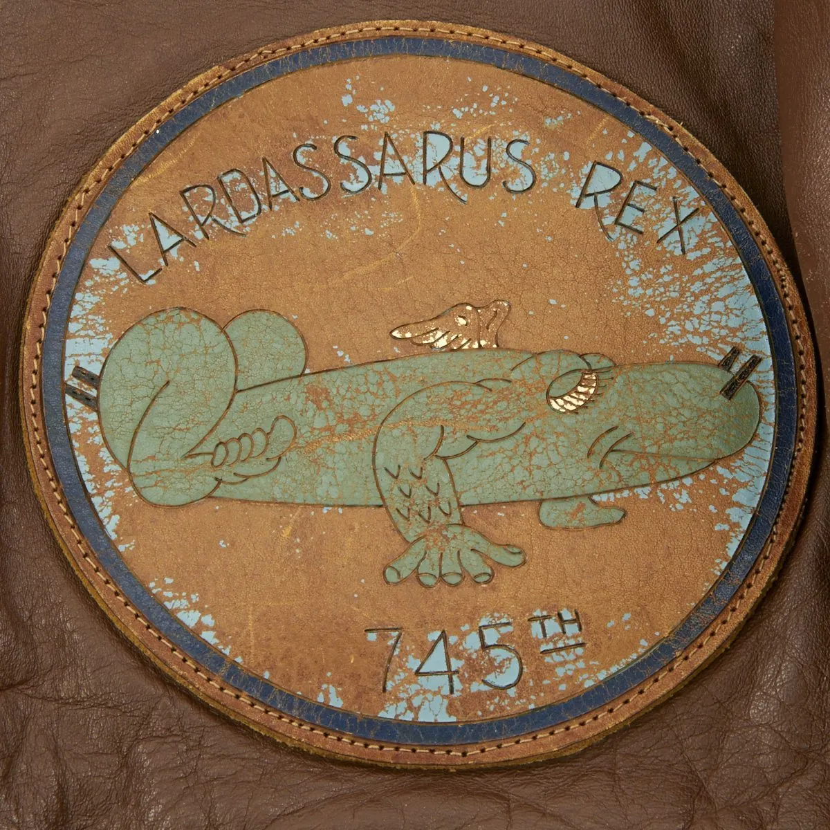 Original U.S. WWII B-24 Liberator 745th Bomb Squadron Lardassaurus Named Bombardier A-2 Flight Jacket