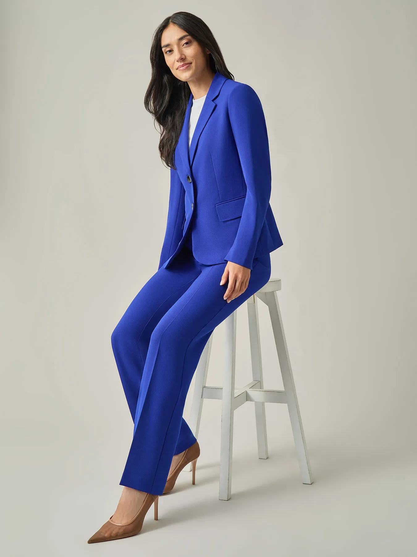 Petite Two-Button Jacket, Iconic Stretch Crepe