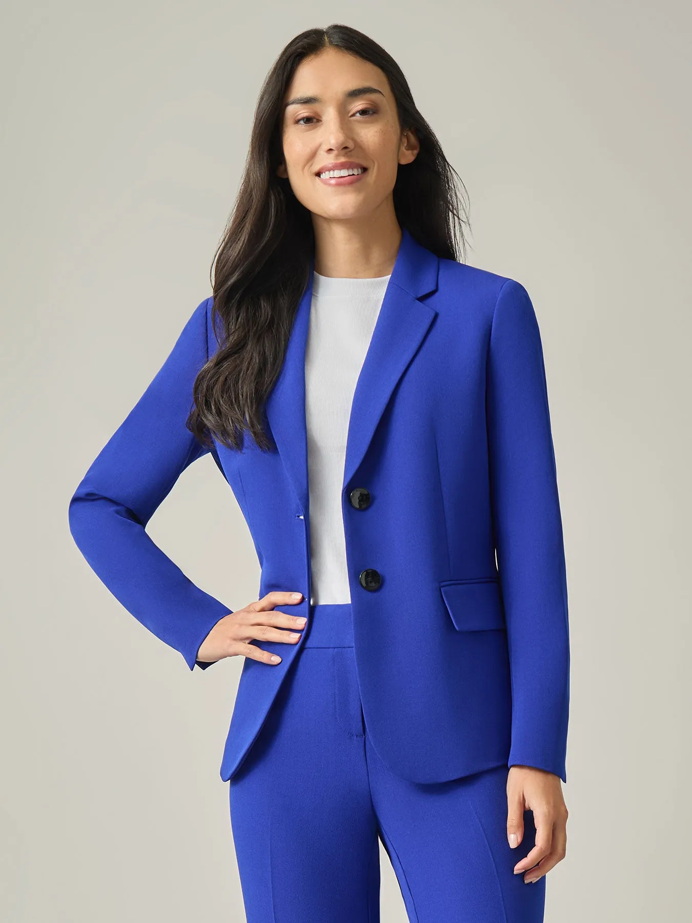 Petite Two-Button Jacket, Iconic Stretch Crepe